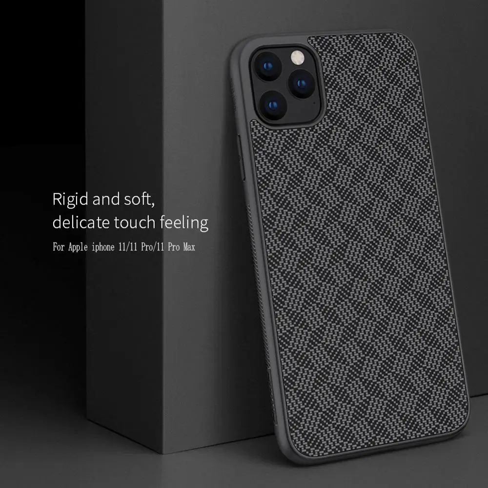 Чехол для iphone 11 pro max чехол NILLKIN из синтетического волокна в клетку углеродного