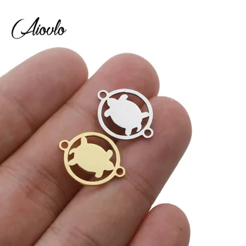 

5pcs/lot stainless steel Plated Turtle Tortoise Charm Connector for Jewelry Making Beach Bracelet Accessories Handmade DIY