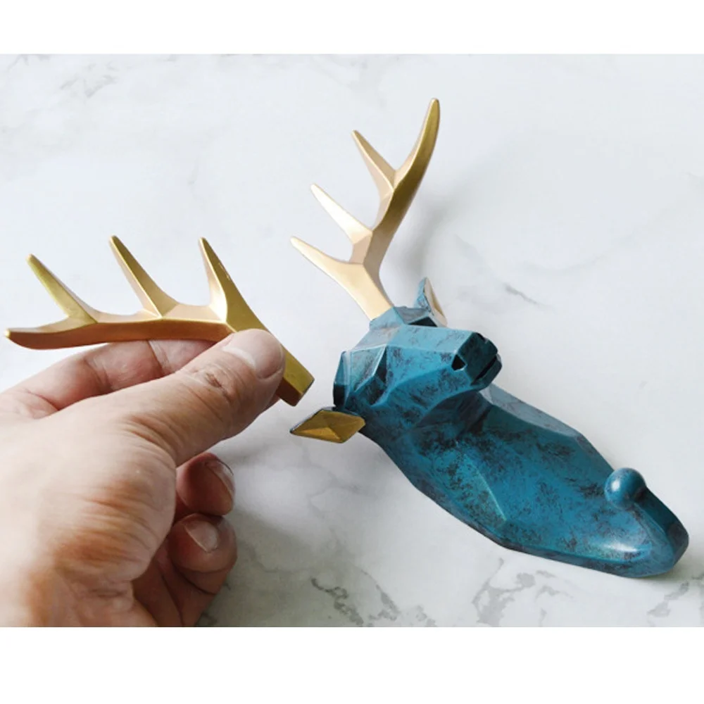 1pc Hanging Hook Animal Head Decorative Hook Deer Elephant Unicorn Rhinoceros Hanger Hook Keys Clothes Hat Wall Decoration Rack