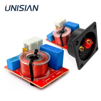 

UNISIAN Audio Frequency Divider 2-Way Speaker Frequency Divider 80W Treble Bass 2 Way Crossover Filters With External Boxes