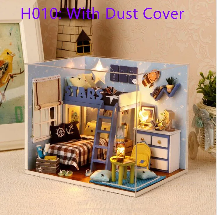 H010 Кукольный дом мебель DIY Миниатюрная модель 3D деревянный кукольный домик подарок Пазлы ручная работа сборка игры игрушки для детей мальчик дети A013 - Цвет: H010