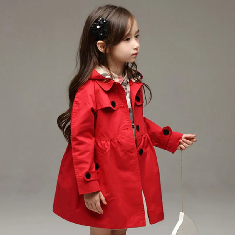 

CHILDREN'S Jacket 19 Spring And Autumn New Style Girls Single-Breasted Trench Coat Big Boy Korean-style Solid Color Coat