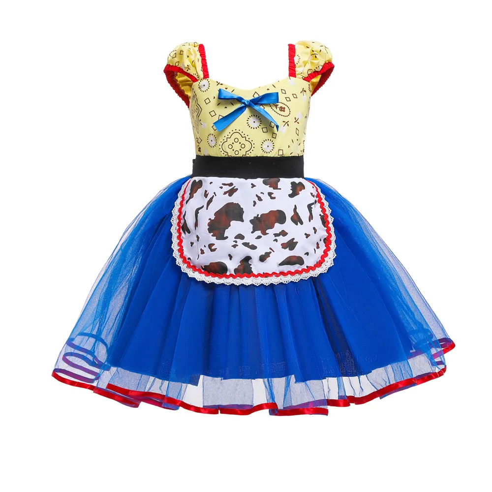 Костюм Джесси из истории игрушек; платье принцессы Джесси; платье для девочек с коровой; платье Джесси из истории игрушек; костюм на Хеллоуин; костюм пастушки на день рождения