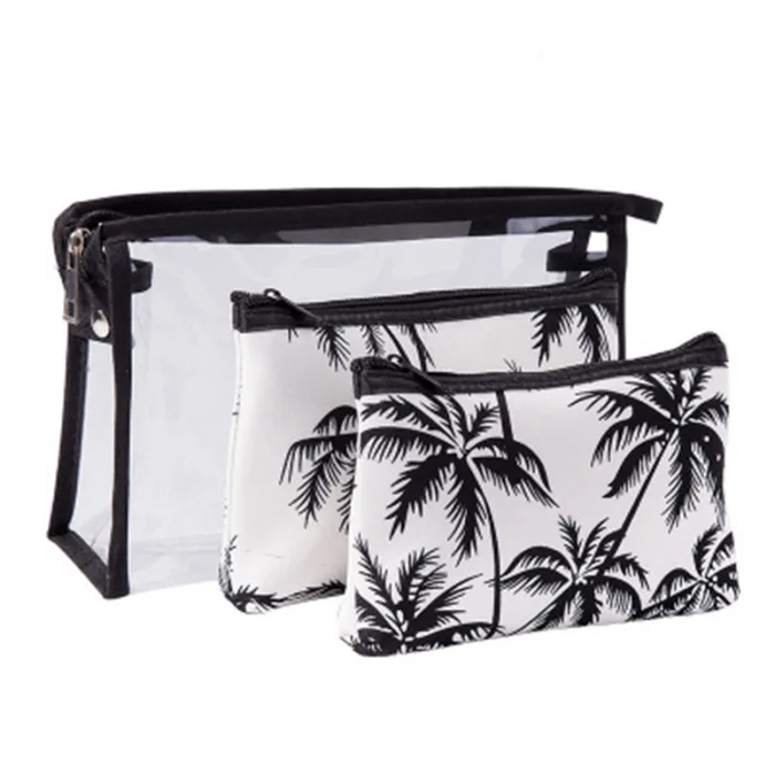 3pcs Cosmetic Bag Makeup Pouch Women Clear Toiletry Bag Organizer Waterproof Case K-BEST
