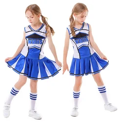 Cheerleader Costume Cheerleading Uniforms for Girls High School Pleated Skirt Kids Uniform Outfit 110-140cm