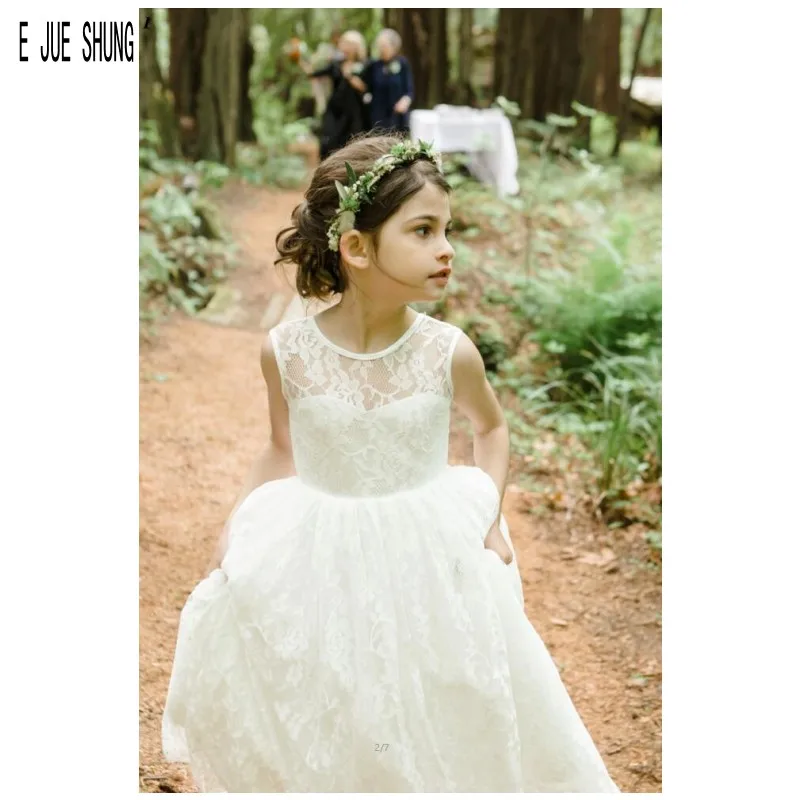 simple lace flower girl dress