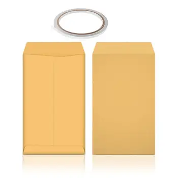 

100 packs of 6x10cm coin seed growth envelopes small parts envelope brown kraft paper envelopes, send 1 double-sided tape