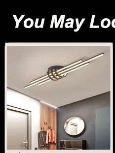 dining room ceiling lights Rectangle Black/White Color Modern Led Ceiling Lights for living room bedroom 110V 220V deco Dimmable Ceiling Lamp Fixtures flush ceiling lights