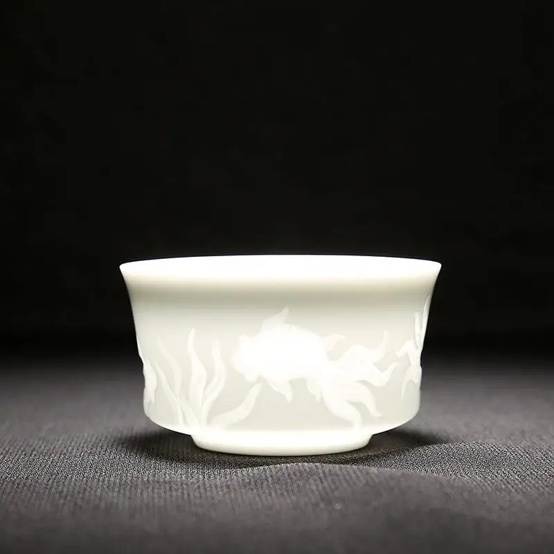 Посуда для напитков керамика белые чайные чашки для чая чаша фарфоровая чайная чашка бутик мастер чашка Бытовая китайская чашка кунг-фу 100 мл чайная посуда наборы - Цвет: 75x43mm 100ml