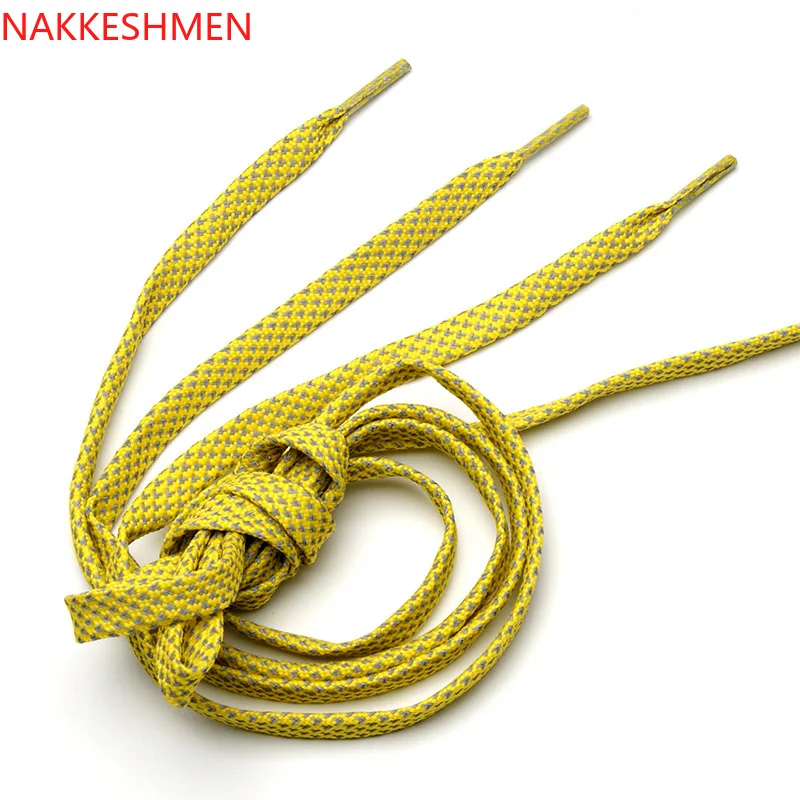 

NAKKESHMEN-8mm reflective flat shoelace sneaker basketball shoelace