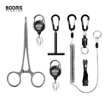 Booms Fishing  7Pcs Fly Fishing Tool Set Combination Pliers Magnetic Release Clip Retractor Carabiner Lanyard Fish line Holder
