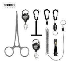 Booms Fishing  7Pcs Fly Fishing Tool Set Combination Pliers Magnetic Release Clip Retractor Carabiner Lanyard Fish line Holder