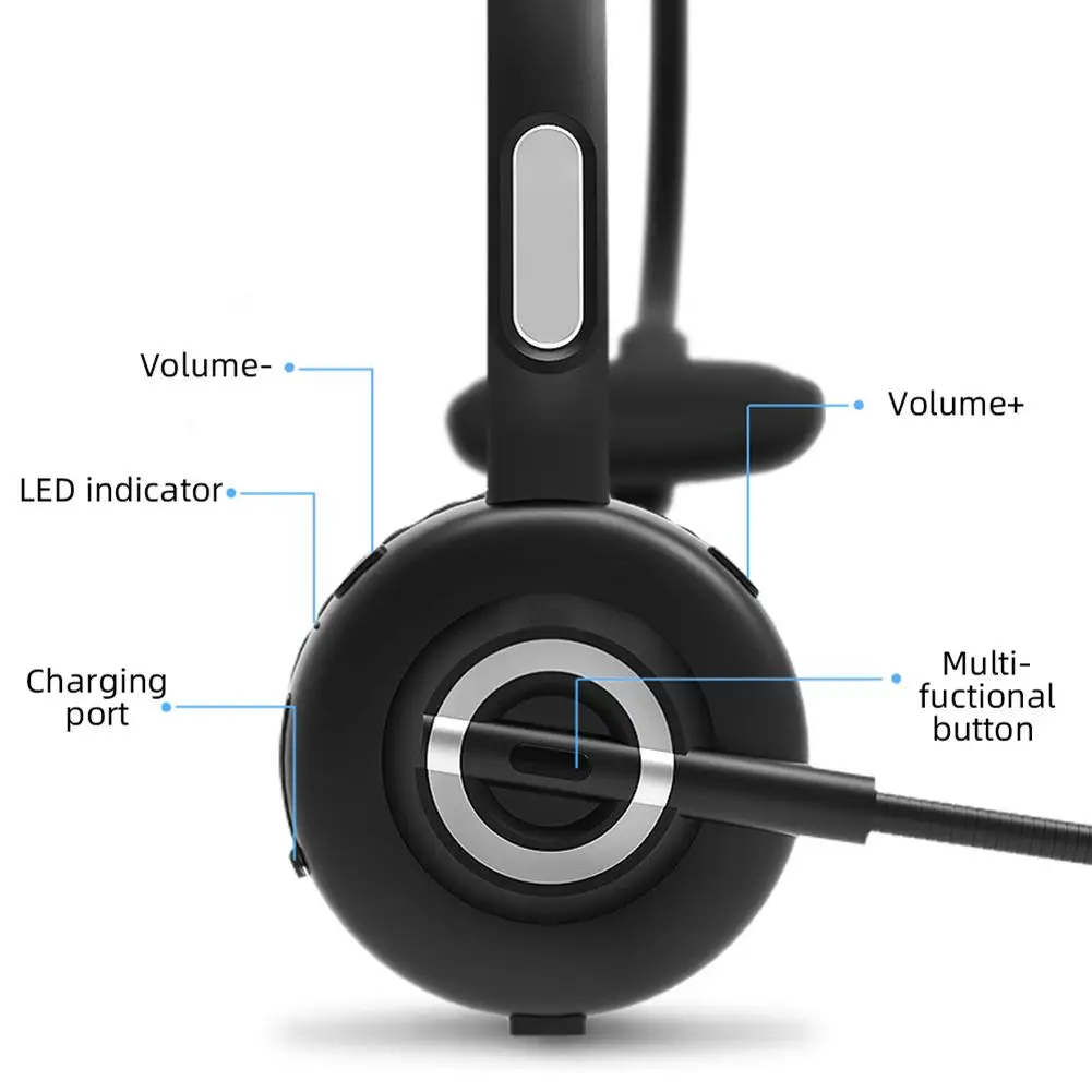 Bluetooth 5,0 гарнитура Беспроводные наушники с шумоподавлением наушник с микрофоном/зарядная док-станция для iPhone Android мобильных телефонов