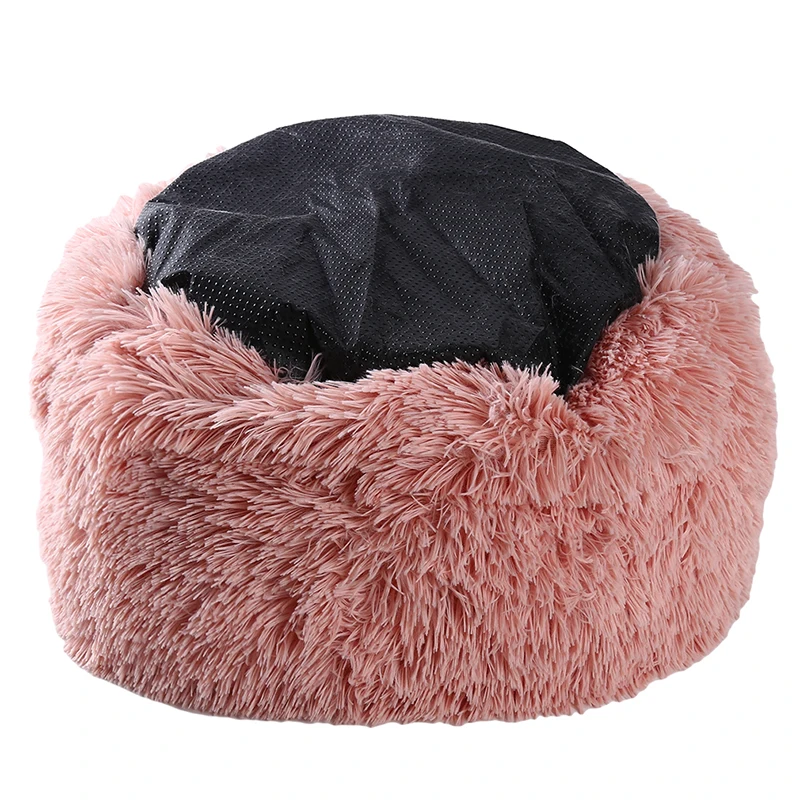 Long Plush Super Soft Pet Bed Kennel Dog Round Cat Winter Warm Sleeping Bag Puppy Cushion Mat Portable Cat Supplies