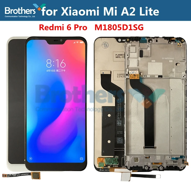 ЖК экран для Xiaomi Mi A2 Lite A2Lite Redmi 6 Pro дисплей M1805D1SG сенсорный дигитайзер в сборе