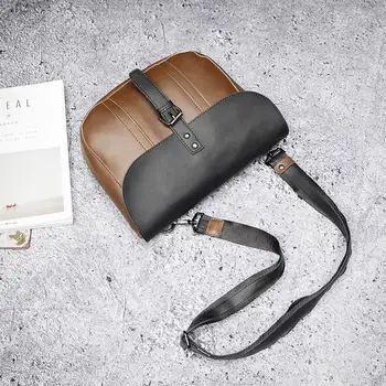 

Small Vintage Shoulder Bags for Men Black Pu Leader Crossbody Bag Messenger Sling Bag Fashion Summer Korean 2020 Side Bags
