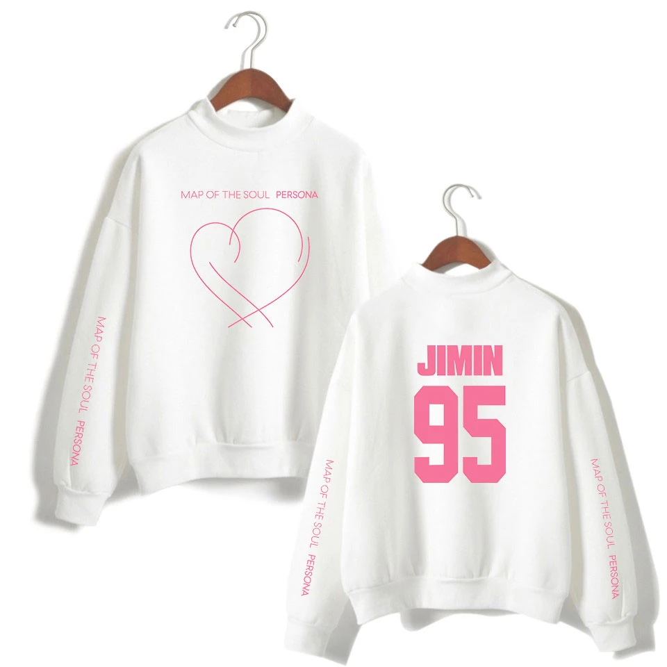 

JIMIN J-HOPE JUNG KOOK SUGA Turtleneck Hoodies Print New album Map Of The Soul Persona Women's Fashion Turtlenecks Sweatshirts