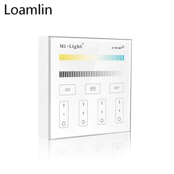 

Milight 2.4G B2 Led Controller 4-Zone CCT Adjustment Smart Led Touch Panel Remote Controller Color Temperature Brightness Dimmer