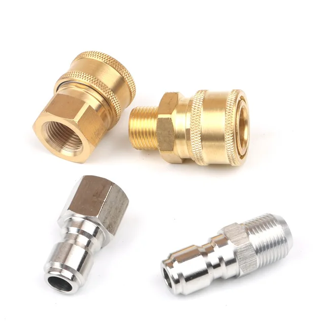 Sárgaréz 3/8 "Nagynyomású Gyors Csatlakozó Autó Mosó Adapter Vízpisztoly Hidraulikus Csatlakozók Kapcsolók Kert Öntözéséhez - Image 6