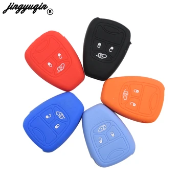 

jingyuqin Silicone Car Key Cover Case For Jeep Commander Compass Wrangler For Dodge Ram Patriot Caravan For chrysler Sebring