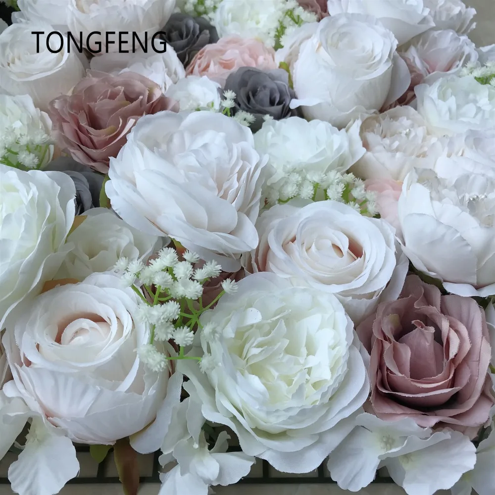 TONGFENG 10 шт./лот, искусственный шелк, роза, пион, 3D цветок, стена, свадебный фон, украшение, цветок, дорожка, украшение для свадебной сцены