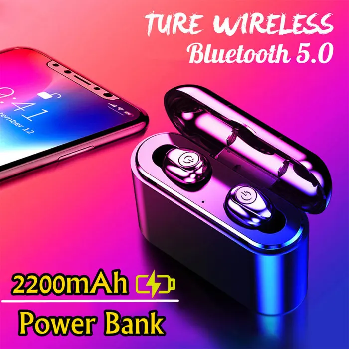 Беспроводная мини-гарнитура Bluetooth 5,0, водонепроницаемые наушники-вкладыши 2200 мАч для мобильного телефона GK8899