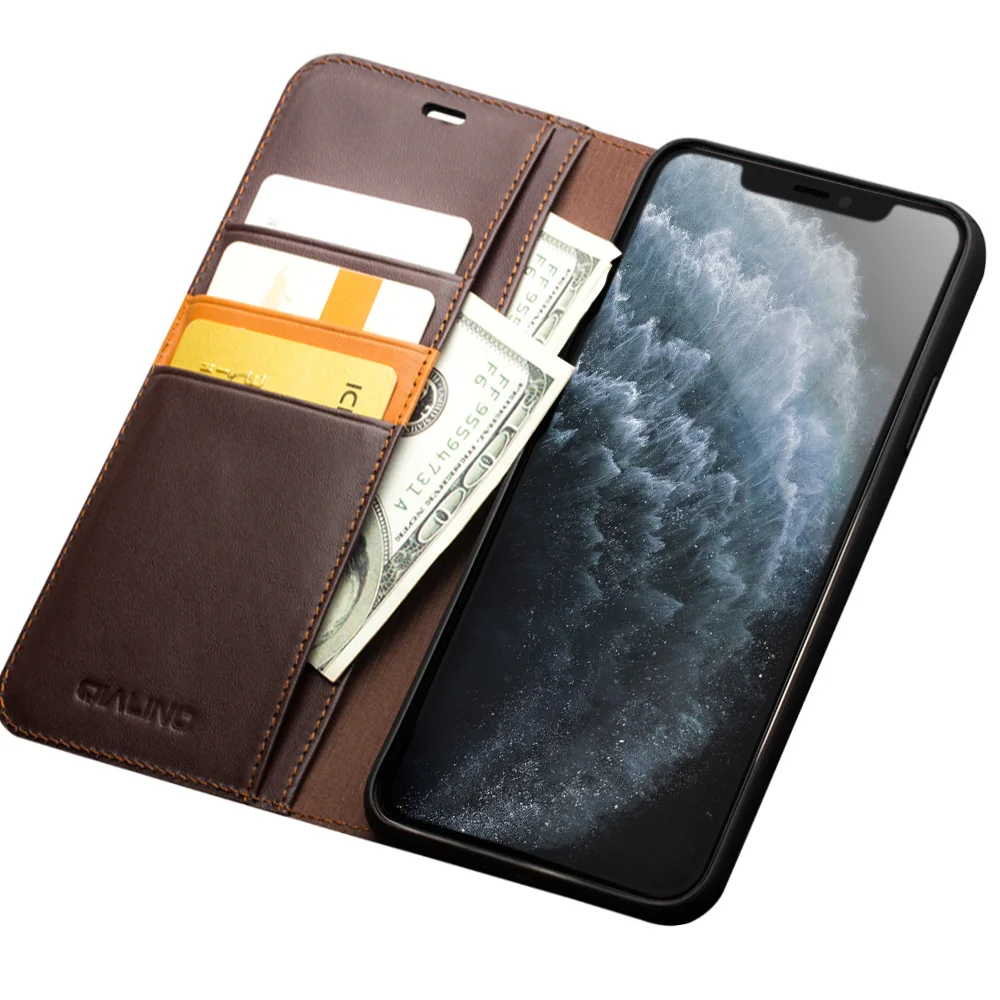 Роскошный чехол-кошелек в стиле ретро для Apple iPhone 11 Pro Max из натуральной овчины, кожаный флип-чехол для iPhone 11/Pro/Max, задняя крышка