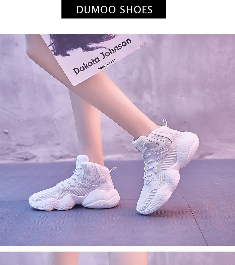 Dumoo/осенне-зимняя белая обувь; женские кроссовки на платформе и танкетке 3,5 см; белые/черные кроссовки; женская обувь; zapatillas mujer