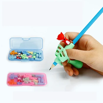

New Pen Holder Set Orthosis Cartoon Stationery To Correct Student Writing Posture Children’s Gift With Pencil Box Stationary