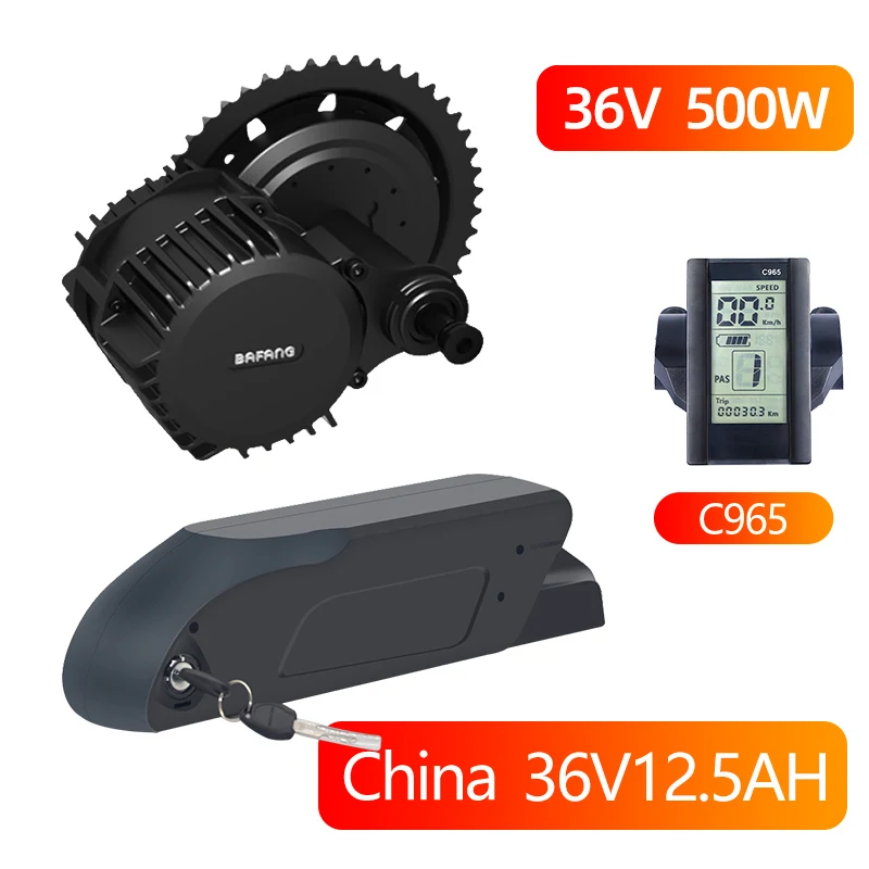 Bafang BBS02B 36 в 500 Вт среднемоторный привод 8fun BBS02 велосипед электрический e велосипед конверсионный комплект центральный двигатель eBike часть eBike Середина - Цвет: C965 36V12.5AH China