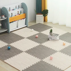Puzzle en Grain de bois, tapis en mousse pour chambre à coucher, tapis d'épissure pour bébé, carreaux d'exercice emboîtables, 10 pièces/ensemble, 30x30cm 