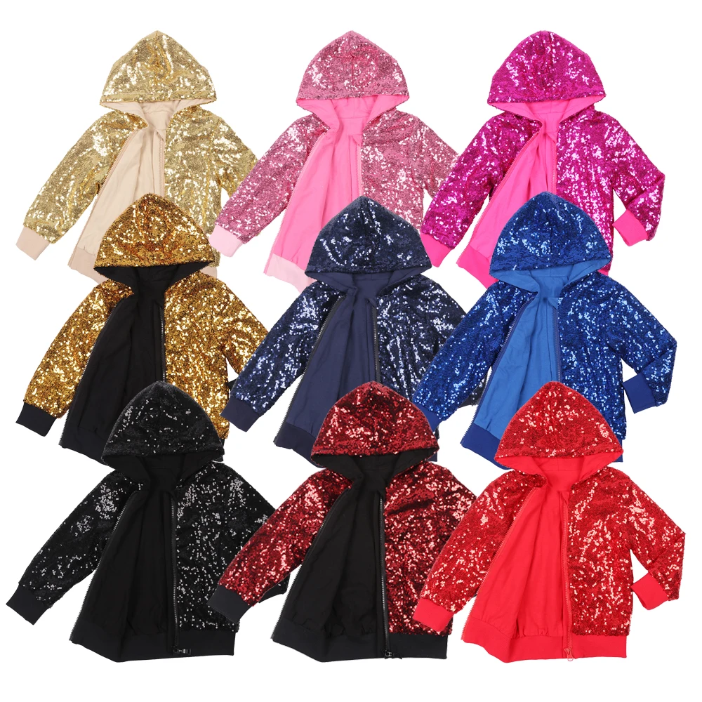 

Unicorn Sequin Jacket for Girls Rainbow Coat Toddler Gold Hoodie Baby Kid Glitter Party Sparkle Jacket Christmas Birthday Gift