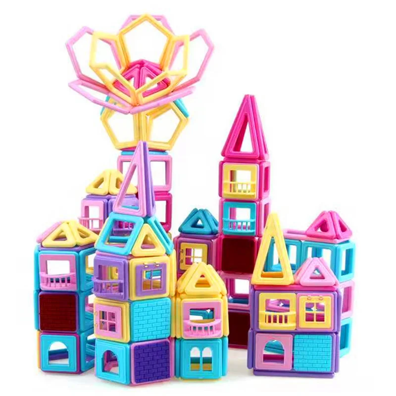 Большой размер розовый блок Магнитный конструктор Строительный набор модель и строительная игрушка пластиковый Магнитный блок развивающая игрушка для детей