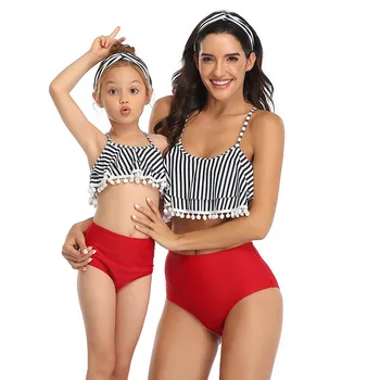

2020 Summer Family Matching Swimwear Mother Daughter Swimsuit Mommy And Me Bikini Clothes Family Look Mom Daughter Bathing Suit