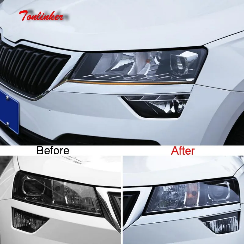 Tonlinker Обложка наклейки для SKODA KAROQ 2017 18 автомобильный Стайлинг 2 шт. ABS Хром