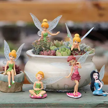 

6Pcs/set Flower Fairy Pixie Fly Wing Family Miniature 1 Pc Artificial Swallow Birds Garden Ornament Home Decor Decoration Craft