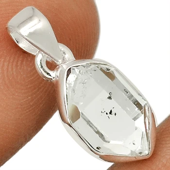 

Genuine Herkimer Diamond Pendant 925 Sterling Silver, Total Length : 23 mm, AP7174