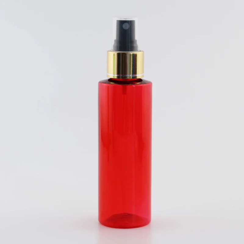 120 мл X 40 пустой цветной пластиковый флакон для косметики с золотой спрей насос многоразового использования флакон духов 4 унции насос для мелкодисперсного разбрызгивателя контейнер - Цвет: Red Bottle Black