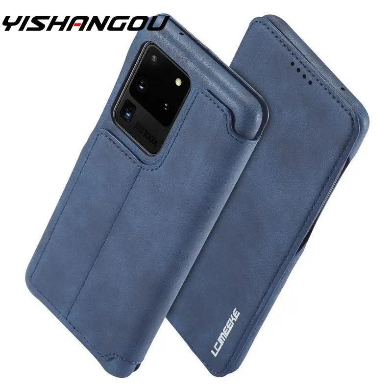 Кожаный чехол бумажник с откидной крышкой для Samsung Galaxy S20 Ultra A50 A70 A51 A71 Note 20 10 9 S10 S9 S8