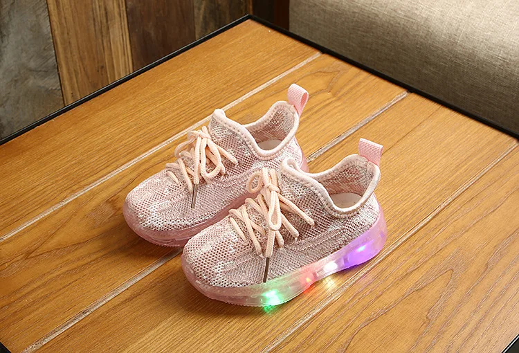 Toddler Boys or Girls Luminous Lights Anti-Slip Soft Sole Sneakers