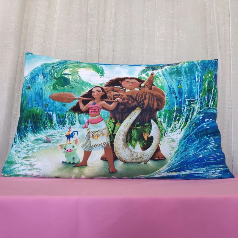 

Disney Cartoon Green Moana Pillow sham for Kids Bedroom Decor Girls Bedding Pillow Covers 1 piece cases Children's 3D Printing