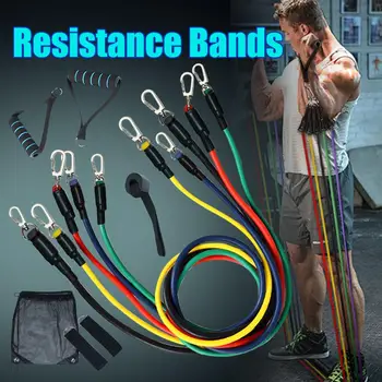

11Pcs/Set Resistance Band Pull Rope Fitness Training Exercise Rubber Yoga Workout Latex Pedal Body