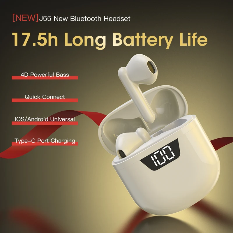 New TWS Headphones Bluetooth 5.0 Earphone Wireless Handsfree Earbuds Headphone With Mic Charging Box Stereo Sound Headset Gamer