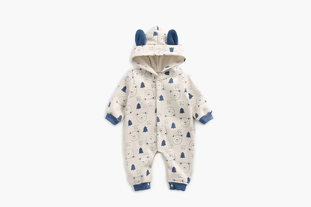 Baby Onesie Autumn And Winter Male Baby Clothes Fleece Animal Printed Crawling Clothes INS Lion Thick Romper Baby