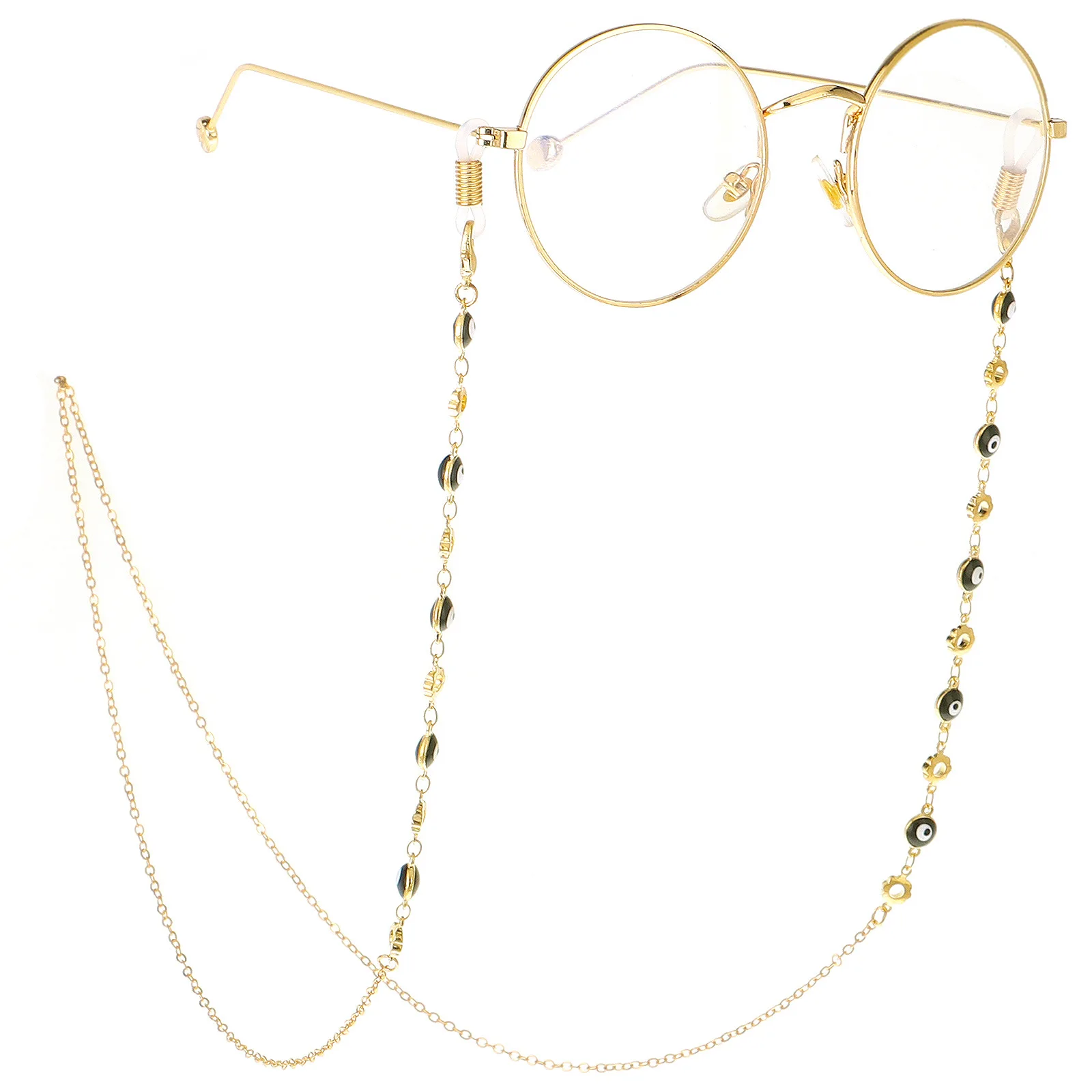 

Cross Border Heat-Style Simple Eyes Flower Handmade Chain Glasses Cord Anti-loss Metal Glasses Chain