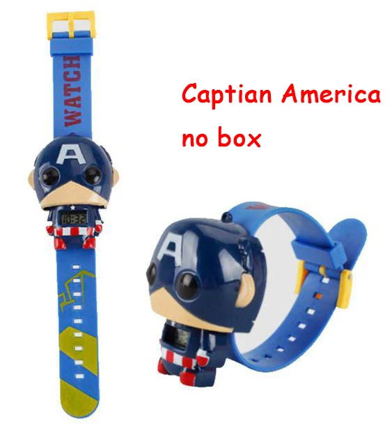 Мстители Электрический малыш мальчик часы игрушки кукла изменение крышки Халк Железный человек Летучая мышь-человек Капитан фигурка модель игрушки браслет для ребенка - Цвет: Captain D no box