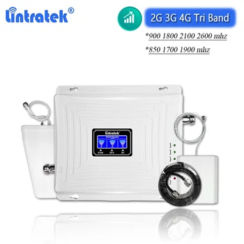 

Lintratek Triband GSM 2G 3G 4G LTE Signal Amplifier 850 900 1700 1800 1900 2100 WCDMA 2600 Call Internet Data Cellphone Repeater