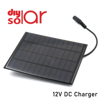 

DC 12V Solar Panel Mono Cell Module 9.6V 11.1V 26650 18650 3.2V 3.7V 7.4V 11.1V Lipo Motor Battery Connector 5.5*2.1 plug