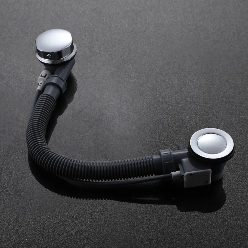 P-TRAP Pop-up Drain Plug for Bathtub, Sink Drain Kit with Overflow, Siphon Waste, Bottle Trap, Chrome-Plated