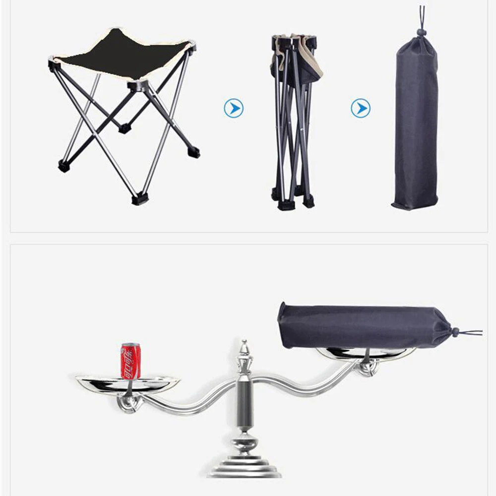 Ultralight Portable Camp Stool Outdoor Folding Chair Oxford Cloth BBQ Camping Fishing Hiking Folding Camping Stool Seat